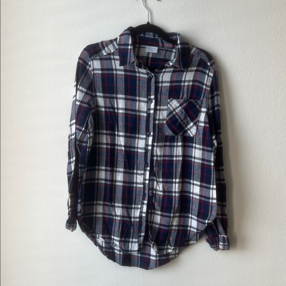 Abound Navy and Red Plaid Shirt
